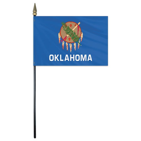 Global Flags Unlimited Oklahoma Stick Flag 4"x6" E Gloss 200542